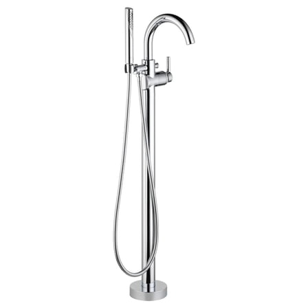 Delta Faucet Trinsic Freestanding Floor-Mount Tub Filler with Handheld Shower, Chrome Finish, Model T4759-FL (Valve Sold Separately)