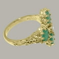 thumbnail image 4 of LBG British Made 10k Yellow Gold Cubic Zirconia & Emerald Womens Cluster Ring - 33 size options - Size 11.5, 4 of 6