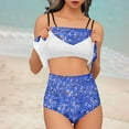 thumbnail image 2 of Trajes de Baño de Bikini de Mujer Conjunto de Cintura Alta de Vendaje de Impresión Sexy con Almohadillas de Pecho, Conjunto de Bikini de Mujer Conservador Y sin Mangas, 2 of 8