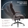 thumbnail image 2 of WOSDOM Big and Tall Office Chair, Brown Leather Office Chair with Flip Up Armrests, Adjustable Lumbar Support, Storage Bags,Home Office Computer Chair for Adults,350LBS, 2 of 8
