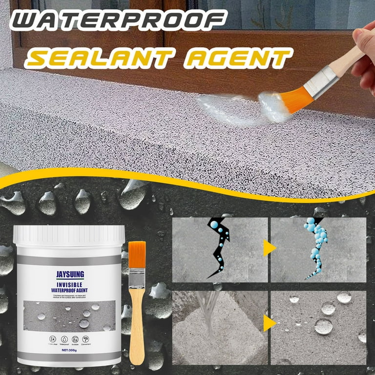Transparent Waterproof Glue Exterior Wall, Bathroom, Toilet, Floor Tile,  Penetrating Type Waterproofing Agent, Wall Leakproof Coating Color  100g+brush