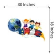 thumbnail image 4 of Cute Kids Space on Rocket vinyl Wall DecorWall Decal Decoration Adventurous Space Cartoon Rocket Decorating Ideas for Child's Bedroom Size: 30 In(W) x 18 In(H), 4 of 5