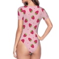 thumbnail image 4 of The Xecao Strawberries Women's Crew Neck Body Suit, a short-sleeved bodysuit and basic swimsuit, both comfort and style for dating and daily life, 4 of 9