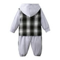 thumbnail image 6 of Girls Two Piece Outfits Size 8 Boys Clothes Shorts Sets Plaid Short Sleeve Hooded Button Shirt and Jogger Shorts for Kids Summer Outfits, 6 of 8