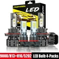 thumbnail image 1 of Fit for Dodge Challenger 2011-14 4pcs 9008+H16 LED Headlights High Low Fog Lights Bulb 6000K, 1 of 10