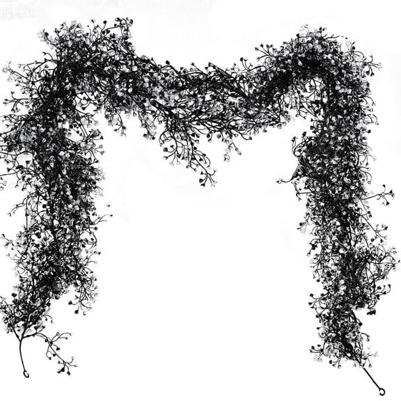 Halloween Decorations 1Pc Black Artificial Ivy Vines Garland, Halloween Artificial Hanging Fall Leaves Vines, Christmas Thanksgiving Halloween Decor for Home Party Mantel (5.9FT)
