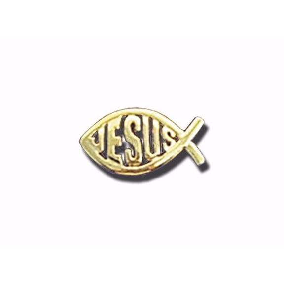 Swanson Christian Supply 80091 Jesus Fish Lapel Pin, Gold - Pack of 6