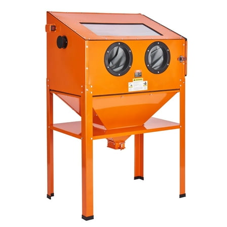 60-Gallon Steel Sandblasting Cabinet – Complete Kit with Blasting Gun, 4 Nozzles & Stand for Professional Rust and Paint Removal