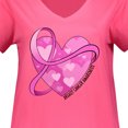 thumbnail image 3 of Inktastic Breast Cancer Awareness- Pink Ribbon Around Heart Women's Plus Size V-Neck T-Shirt, 3 of 4