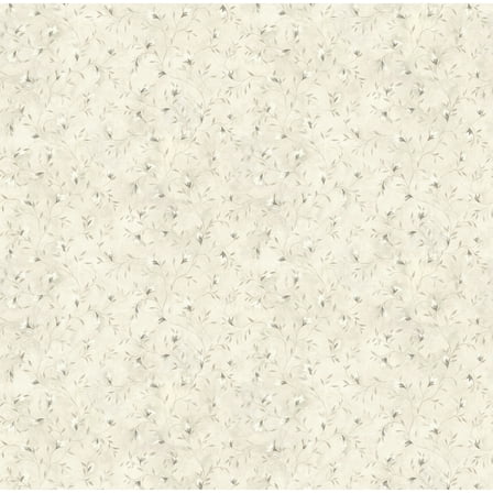 Chesapeake Eleanor Grey Folk Botanical Trail Prepasted Non Woven Blend Wallpaper, 20.5-in by 33-ft, 56.4 sq. ft.
