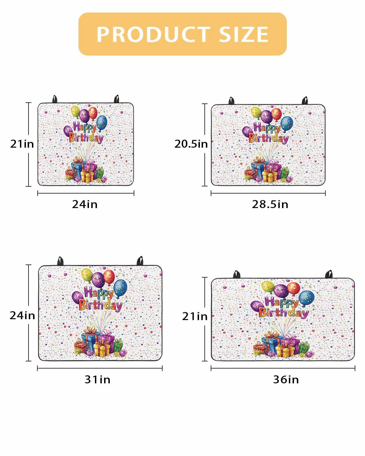 nqOlkjepod Large Induction Cooktop Protector Mat 28.5"x20.5", Happy Birthday Stove Top Covers for Electric Stove, Watercolor Balloon Gifts Patterns Stove Burner Cover Mats, Glass Top Stove Cover