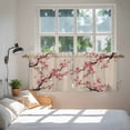thumbnail image 3 of Spring Flowers Tier Curtains 36 Inch Length, Country Pink Peach Blossoms Botanical Floral Cafe Short Curtains for Bathroom Over Sink, Small Kitchen Curtain Light Filtering Drapes 2 Panels 27.5"Wx36"L, 3 of 8