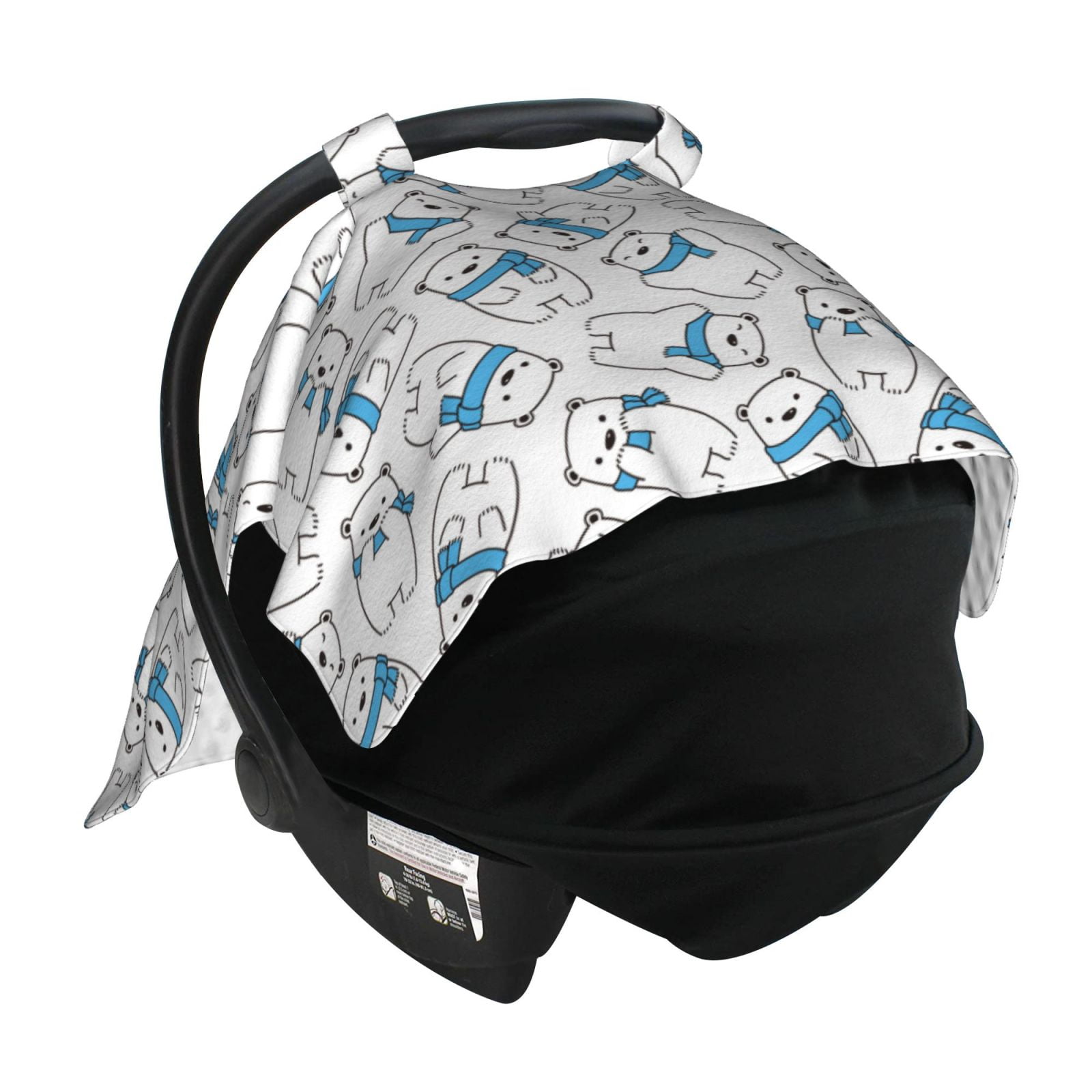 Car Seat Cover Baby - scarf bear Breathable Infant Car Seat Cover for Baby Carseat, Lightweight Comfort Baby Essentials Must Haves Newborn Stuff for Girl Boy