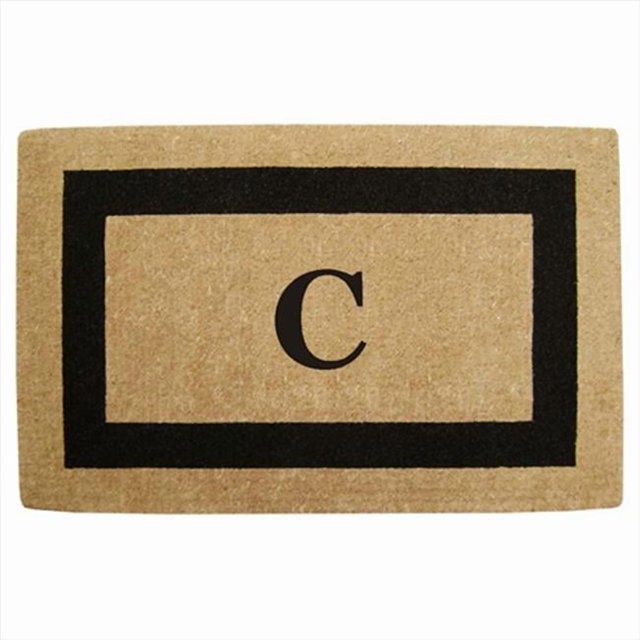 Nedia Home 02080C Photo Unique - Cadre Noir 30 x 48 Po Paillasson de Coco Robuste - Monogrammé C