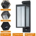 thumbnail image 5 of Motion Sensor Outdoor Wall Lantern 2 Pack Black Modern LED Exterior Light Fixture with Clear Glass for House Garage IP54 Waterproof 750LM, 5 of 14