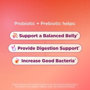 OLLY Probiotic + Prebiotic Gummy, Adult Digestive + Gut Health Supplement, 60 Ct