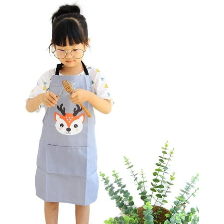 

QWZNDZGR Painting Apron with Large Pocket for Toddler Kid Children Girl Boy Red