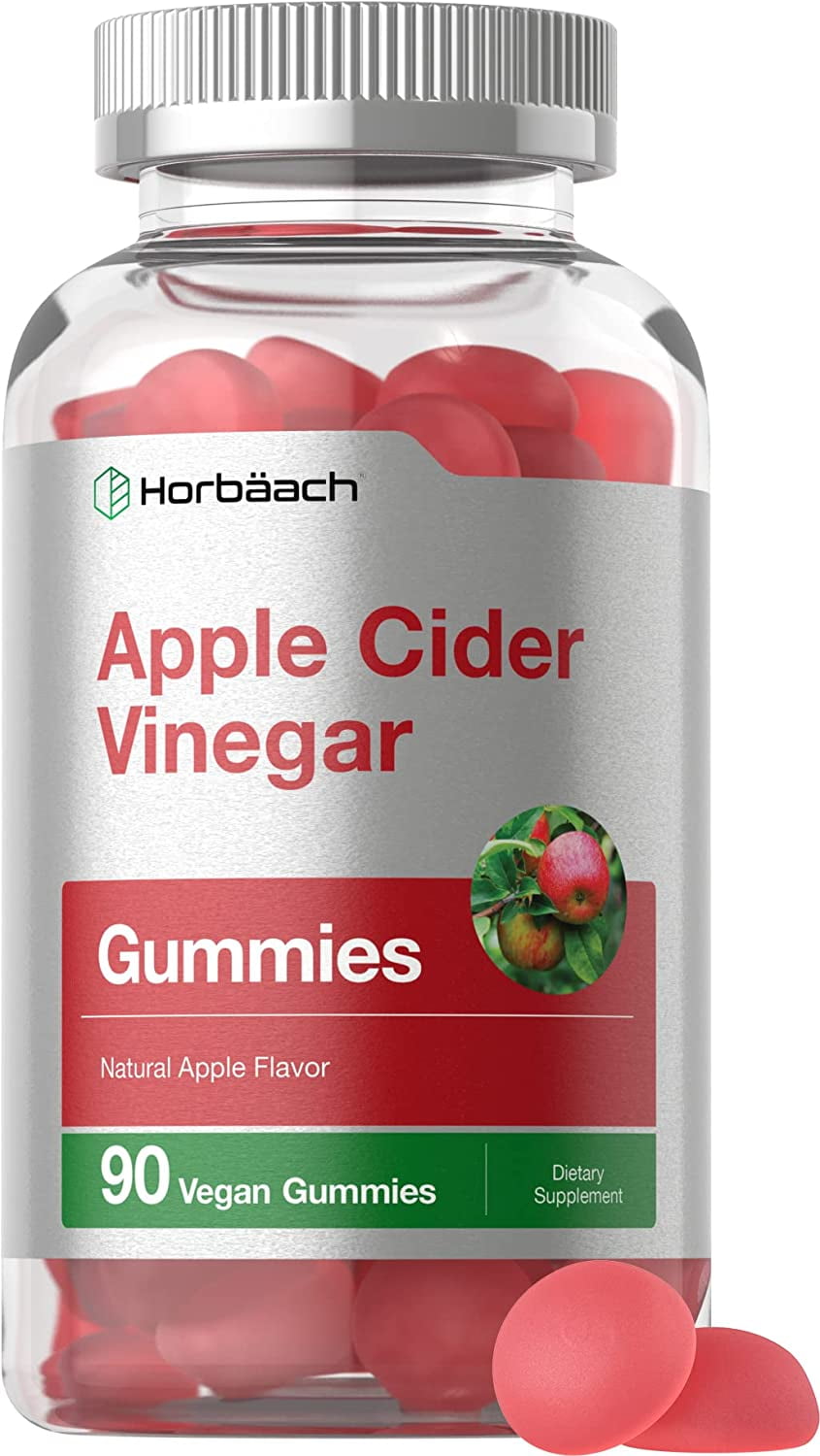 Vegan Apple Cider Vinegar Gummies 600mg | 90 Count | Natural Apple Flavor | Non-GMO, Gluten Free | by Horbaach