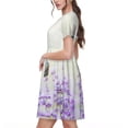 thumbnail image 2 of Balery Lavender and Butterfly Vestidos sueltos de manga corta para mujer, vestidos de verano 2025, vestidos casuales de corte A con vuelo., 2 of 6