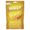 Halls-1PK Triple Action Cough Drops, Honey-lemon, 30-bag, 12 Bags-box