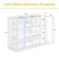 thumbnail image 5 of HMstone Display Cabinet with Acrylic Glass Doors, Extra Wide Curio Display Case with LED Lights, 56" W x 42" H Storage Cabinet for Collectibles, Books, White, 5 of 8