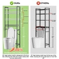thumbnail image 6 of Biemlerfn Over The Toilet Storage Shelf, 4-Tier Wooden Bathroom Organizer Adjustable Saver Space Rack with Toilet Paper Holder, Gray&White, 6 of 10