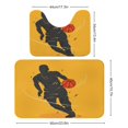 thumbnail image 2 of Basketball Dribbling Running Bathroom Rugs, 2 Pieces Bath Rug Mat U Shaped Toilet Rugs, Soft Absorbent Bath Rugs, Machine Washable, Non-Slip Bath Mats For Tub, Shower And Bath Room, 2 of 6