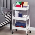 thumbnail image 4 of Ovzne Trolley Shelves Kitchen Bathroom Bathroom Floor Removable Storage Rack Multi Layer Bedroom Bedside Snacks On Clearance, 4 of 6