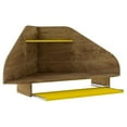 thumbnail image 3 of Bradley Floating 2-Piece Cubicle Section Desk with Keyboard Shelf in Rustic Brown and Yellow, 3 of 5