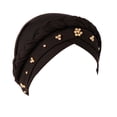 thumbnail image 1 of Sonducket 4 piezas Envoltura para la cabeza Estilos bohemios Cómodos colores surtidos Sombrero de pirata Atractivo suministros de abalorios Diademas para Accesorio para el cabello Negro, 1 of 5