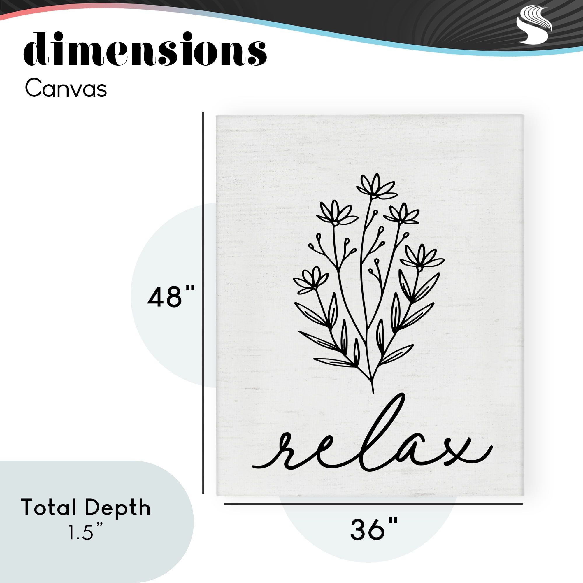 Bathroom Herb Relax Canvas Wall Art, design by Lettered and Lined