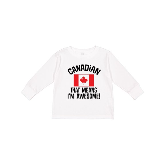 Inktastic Canada Flag Awesome Canadian Boys or Girls Long Sleeve Toddler T-Shirt