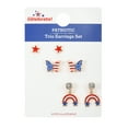 thumbnail image 2 of Way to Celebrate Americana Goldtone Earring Trio, 3 Pairs, 2 of 4