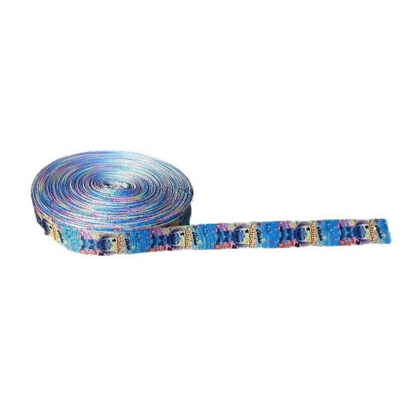 Stitch Aloha Blue Border 1" Wide 3 Yards Repeat Ribbon