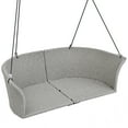 thumbnail image 4 of 51.9” 2 Person Hanging Seat, PE Rattan Wicker Woven Swing Chair with Adjustable Rope, Outdoor Hanging Daybed Swing with Comfortable Cushion for Porch Lawn Garden Backyard Balconies, Gray, 4 of 7
