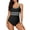 Black, variant on SHEWIN One Piece Swimsuit Women Color Block Bathing Suits Criss-Cross Back Scoop Neck Swimsuits Padded Athletic Training Swimwear Black