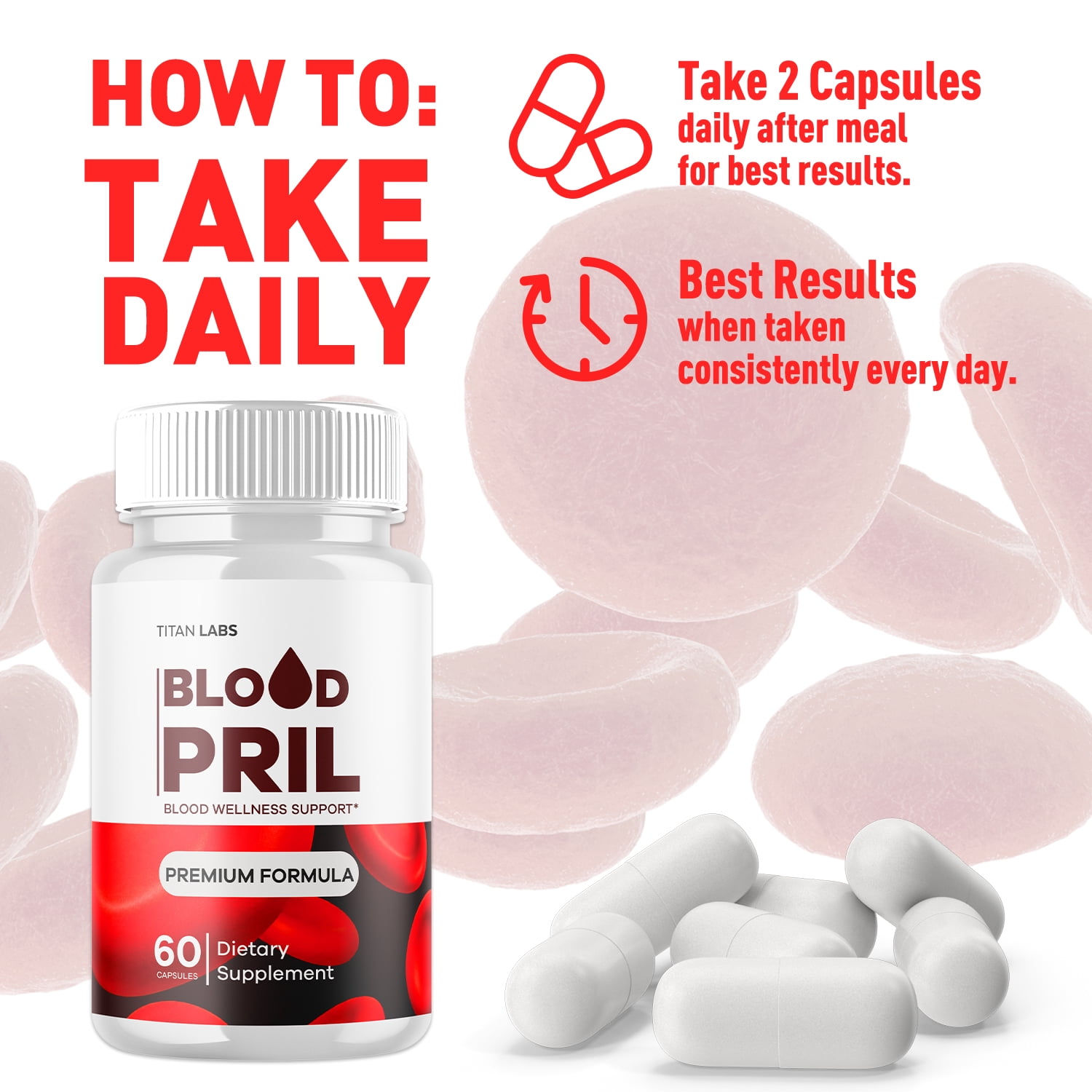Bloodpril Advanced Formula Blood Support for Health and Wellness Blood Pril 120 Capsules