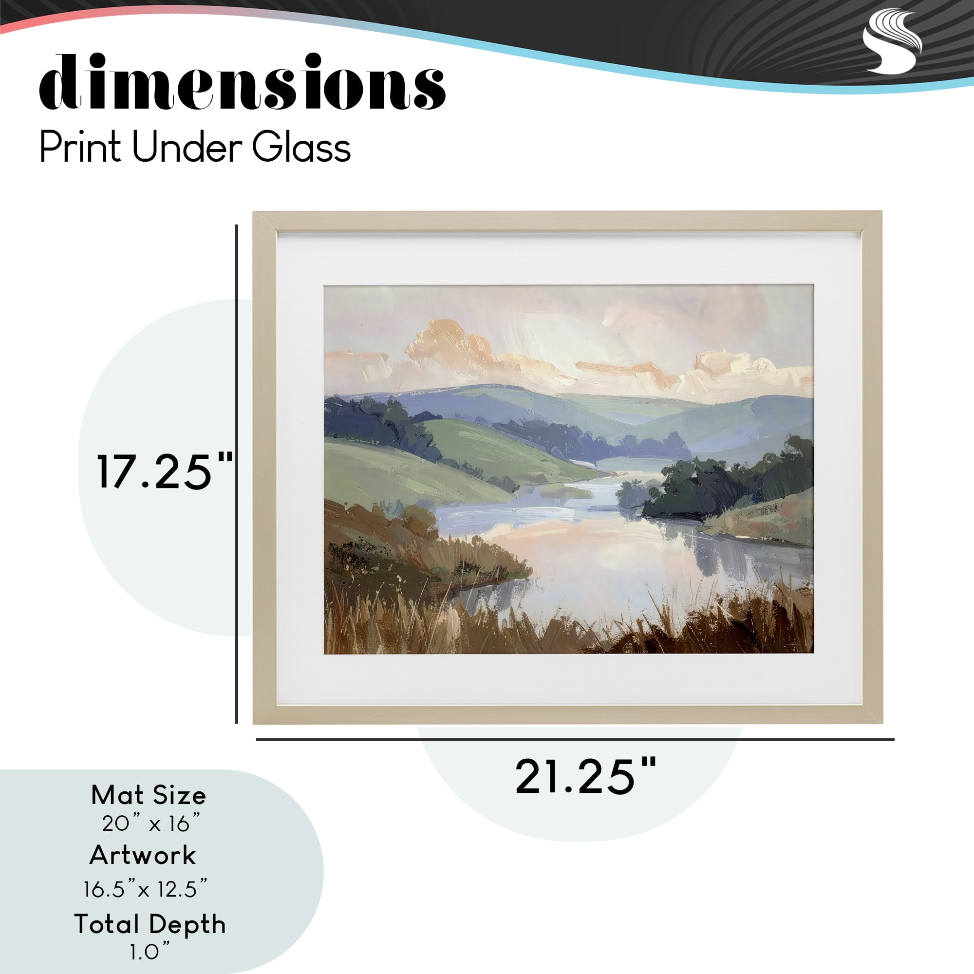 Stupell Industries Muted Distant Mountains Birch Framed Print Under Glass, design by Alonza Saunders