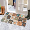 thumbnail image 5 of Retro Door Mat, 17 X 30 Inch Bohemian Geometric Patterns (4) Welcome Doormat Decorative Home Floor Mat, Non Slip Rubber Back and Strong Water Absorption for Outdoor Indoor Entrance Decor, 5 of 6