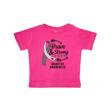 

Inktastic Diabetes Awareness Brave and Strong Gift Baby Boy or Baby Girl T-Shirt