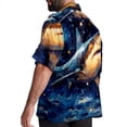 thumbnail image 3 of Starry Shark Men's Casual Printed Button Down Short Sleeve Spread Collar Beach Shirts for Summer, Unisex, 3 of 6