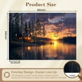 thumbnail image 3 of Peel and Stick Wallpaper Wall Murals Sunset Log Cabin Pine Trees Lake Pier Realistic 69"H x 96"W Removable Wall Paper Self-Adhesive Wall Decor for Bedroom Living Room Nursery, 3 of 7