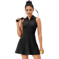 thumbnail image 2 of Golf Dress for Women Tennis Dresses with Shorts Pockets Sleeveless Sport Active Workout Athletic Dress Black S, 2 of 7