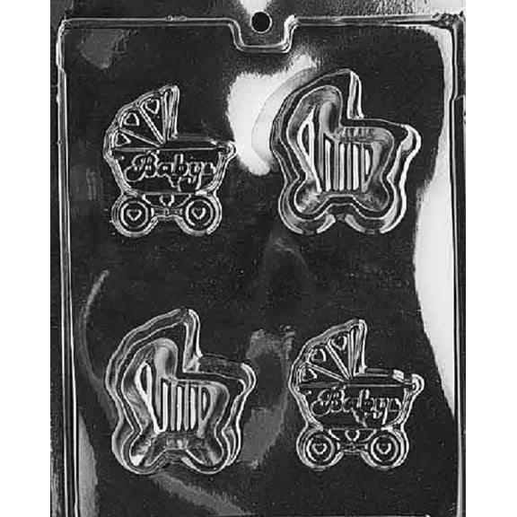 Grandmama's Goodies B040 Baby Carriage Pour Box Baby Shower Chocolate Candy Soap Mold with Exclusive Molding Instructions