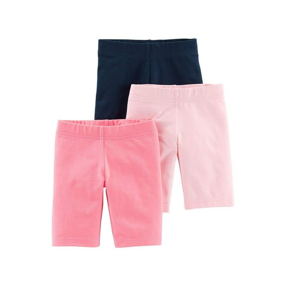 Simple Joys by Carter's Girl's Bicycle Shorts, Pink/Navy, 3 Pack (Size 4T)