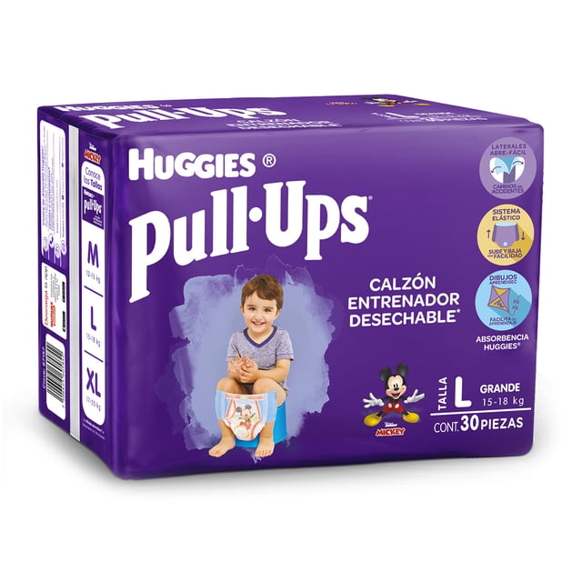 Calzón entrenador Huggies Pull-Ups talla grande niño 30 pzas