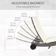 thumbnail image 4 of Outdoor Adjustable Wicker Chaise Lounge Chair with Cushion & Wheels for Patio, Deck, Poolside, Cream White, 4 of 7