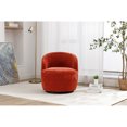 thumbnail image 2 of Jopath Swivel Accent Armchair, Barrel Chair With Black Powder Coating Metal Ring Chenille Fabric Accent Chair for Living Room Bedroom Reading Waitingroom Orange, 2 of 9