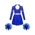 thumbnail image 2 of vastwit Kids Girls Cheer Leader Fancy Dress with Pom Poms Cheerleading Outfits Royal Blue 10, 2 of 5