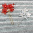 thumbnail image 4 of opvise U-Shape Bride Jewelry Flower Faux Pearl Wedding Hair Pin Clip Red, 4 of 8